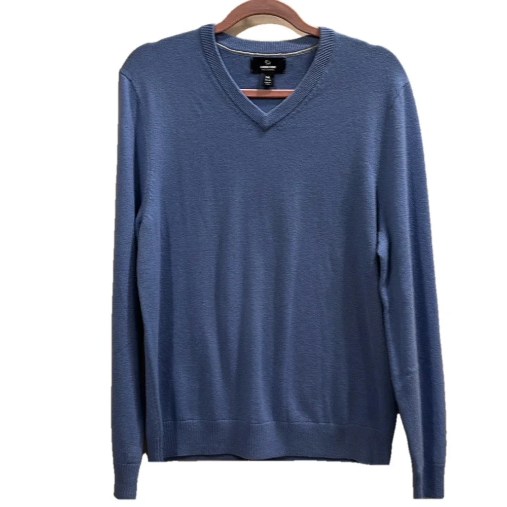 Lands End Cashmere men’s blue sweater, size  medium.